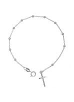 Bransoletka różańcowa na rękę, dziesiątka diamentowana, 3,0 mm, 2,0-2,7 g, rodowane srebro pr. 925 BRP33