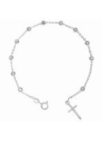 Bransoletka różańcowa na rękę, dziesiątka 4 mm diamentowana rodowane srebro pr. 925 BRP35