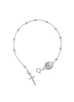 Bransoletka różańcowa na rękę, dziesiątka, kulka 3 mm, rodowane srebro pr. 925 BRP53