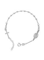 Bransoletka różańcowa na rękę, dziesiątka, kulka gładka 3 mm, rodowane srebro pr. 925 BRS60