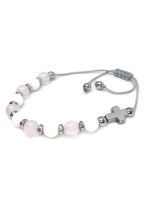 Delikatny różaniec, bransoletka na rękę z kamieni 