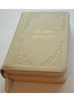 Biblia Tysiąclecia - oazowa, skórzany biały futerał, paginatory