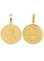 Medalik srebrny pozłacany - Medalik Świętego Benedykta 