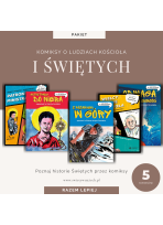 Zestaw 5 komiksów religijnych o Świętych i Ludziach Kościoła