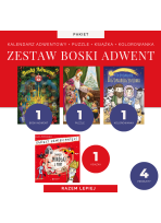 Zestaw Boski Adwent dla dzieci (kalendarz adwentowy + puzzle + kolorowanka + książka)
