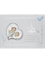 Obrazek srebrny Aniołek Pamiątka Chrztu Świętego DS17FCC/2C 20 x 15 cm