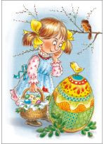 Puzzle religijne na Wielkanoc - Dziewczynka z koszyczkiem