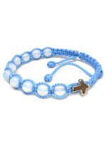 Różaniec bransoletka na rękę - opal w błękicie 9216 
