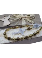 Różaniec do samochodu - złoto miedziany hematyt Na prezent - 9091 