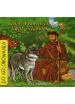 Święty Franciszek i wilk z Gubbio – kolorowanka