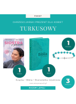 Turkusowy Katolicki Prezent dla Kobiety (Książka + Biblia + Bransoletka różańcowa)