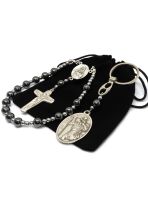 Zestaw prezentowy Różaniec do samochodu i brelok dla kierowcy