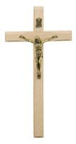 Krzyż wiszący 16 cm drewno jasne, frez 