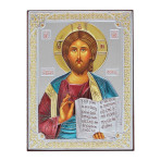 Ikona srebrna Jezus Pantokrator 13x18 cm 31181DA (kolor)