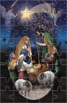 Puzzle religijne - Stajenka Betlejemska z Aniołami