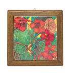 Płytka ceramiczna w ramce 13x13 cm. Nasturcje Fernando