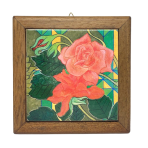 Płytka ceramiczna w ramce 13x13 cm. Róże Fernando