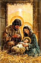 Puzzle religijne - Święta Rodzina z Dzieciątkiem w żłóbku
