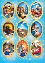 Naklejki religijne Boże Narodzenie złocone (wzór 2)