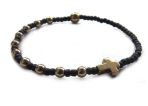 Delikatny różaniec bransoletka na rękę - hematyt złoty i czarne toho 
