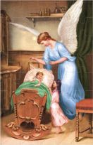 Puzzle religijne - Anioł Stróż nad kołyską