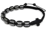 Bransoletka różaniec pleciony hematyt