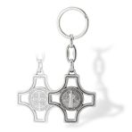 Brelok z metalowym medalikiem św. Benedykta - 4 cm