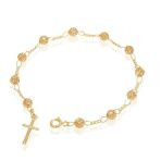 Bransoletka różańcowa na rękę, dziesiątka ażurowa, 3,0-3,4 g, pozłacane srebro pr. 925 BRP08