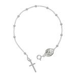 Bransoletka różańcowa na rękę, dziesiątka, kulka 3 mm, rodowane srebro pr. 925 BRP53