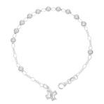 Bransoletka różańcowa na rękę, dziesiątka, kulka 5 mm, srebro pr. 925 BRP54