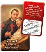 Karta św. Kamil z relikwiami III stopnia  San Gabriele