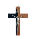 Krzyż wiszący z drewna egzotycznego Sapeli - granat