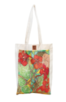 Torba bawełniana Fernando Nasturcje ecru z zamkiem