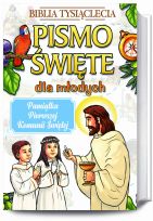 Biblia Tysiąclecia- Pismo Święte Starego i Nowego Testamentu dla młodych "Biblia z papugą" obwoluta komunijna