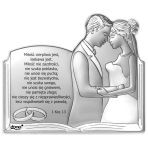 Obrazek Srebrny Ślubny Para Młoda DS113S 9x8 cm