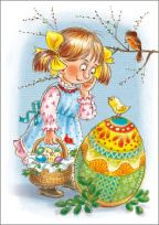 Puzzle religijne na Wielkanoc - Dziewczynka z koszyczkiem