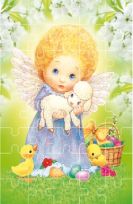 Puzzle religijne na Wielkanoc - Aniołek z barankiem