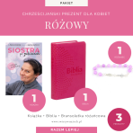 Różowy Katolicki Prezent dla Kobiety (Książka + Biblia + Bransoletka różańcowa)