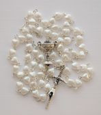 Różaniec komunijny serca perłowe