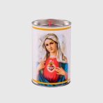 Znicz Świeca ekologiczna Serce Maryi biała SKL