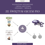 Zestaw Święty Ojciec Pio z rozważaniami, różańcem i medalikiem